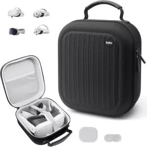 메타 퀘스트 2/비전 프로 휴대용 VR 게임 헤드셋 및 렌즈 장착된 터치 컨트롤러 케이스와 호환되는