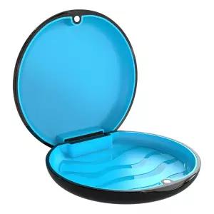 BVN 슬림 리테이너 케이스 - 교정기 및 구강 보호대용 휴대용 치과 보관 틀니 야간 세련된 검은색 용기