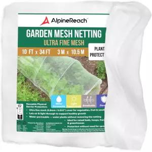 알파인 리치 가든 네트 초미세 메쉬 10 x 34 피트 - 식물성 위한 내구성 보호 장벽 그물 커버 과일 작물