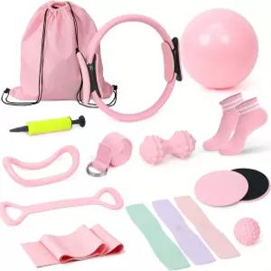홈트레이닝 필라테스 세트 15종 링 요가볼 루프 밴드 코어 슬라이더 마사지볼 스트레칭 스트랩 홈트 필수