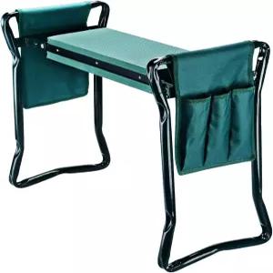 AB+ ABJ-KNLST01 정원 무릎 보호대 2개의 보너스 도구 파우치 및 소프트 패드 접이식 의자 스탠다드 그린