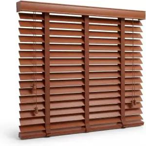 EVOZEN 2 실내 창문용 슬레이트 목재 블라인드 클래식 밸런스 커스텀 룸 다크닝 솔리드 나무 베네치아 수평