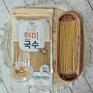 [셀러허브][효자원식품] 효자원 현미국수 500g 5봉 국내산 현미 잔치 비빔 열무국수 스파게 (S48306057)