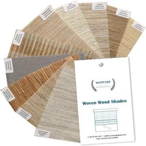 WEFFORT 모터라이즈드 로만 우븐 우드 쉐이드는 홈킷 알렉사 구글 리모컨 천연 대나무 블라인드 전기
