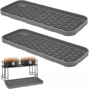 음료 디스펜서용 드립 팬 DD HAPP 유리 실리콘 트레이 매트 2개 커피 바 레스토랑 조리대용 또는 주방 누수