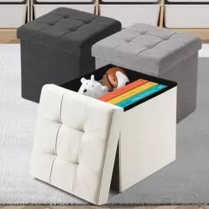 소파발받침 스툴 중형 접이식 낮은의자 수납 미니 스톨 가죽 작은