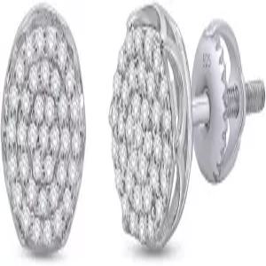 클러스터 다이아몬드 스터드 귀걸이 남성용 총 실험실 보석 10K 크라운 스털링 재배 선물 솔리드 비즈 천연