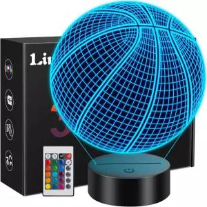 린콕스 농구 선물 10대 소년 소녀를 위한 스타킹 스터퍼 3D 일루전 나이트 라이트 크리스마스 8~13세