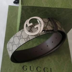 구찌 남성 벨트 GG 인터로킹 베이지 703147