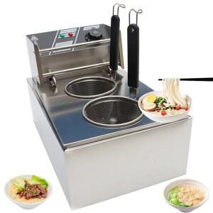 인트바이잉 전기 누들 메이커 2홀 상업용 파스타 히팅 튜브 레스토랑용 바구니 2개 포함 110V 1700W 10L 용량