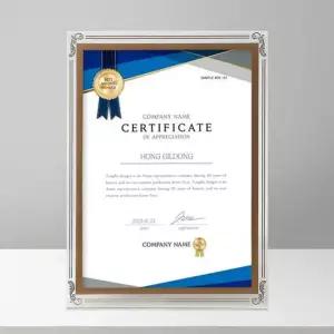 크리스탈 유리 상장 액자 A4 골드 탁상 졸업장 프레임 A4액자 졸업장액자 수료증액자 허가증액자