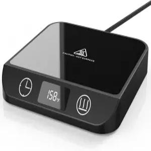 책상용 MADCKDEDRT 커피 머그잔 워머 캔들 46W 전기 컵 - 스마트 디지털 디스플레이 6 열 설정 타이머 자동