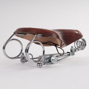 소가죽 레트로 산악 자전거 새들 코끼리 리어 링 용수철 충격 흡수 라운드 올드 스타일 시트