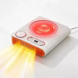 따뜻한 공기 기능이 있는 2-in-1 머그 워머 책상용 커피 컵 캔들 사무실용 자동 차단 100W 전기 음료