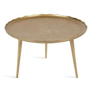 케이트와 로렐 알레시아 모던 커피 테이블, 25 x 25 x 15, 금색, 금속 커피 테이블로 보관 및 전시용 앤티크 디테일이 돋보입니다