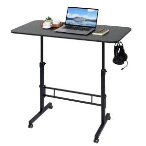 ADQZYWT 바퀴가 달린 조절 가능한 스탠딩 책상, 휴대용 롤링 워킹 패드 책상, 홈 오피스용 소형 노트북 테이블, 스탠드업 워크스테이션, 사이즈 15.7