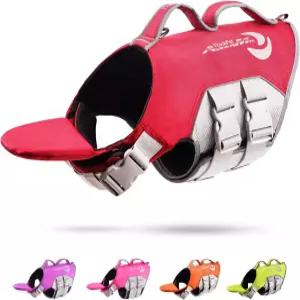 씽크펫 반려견 구명조끼 구조 손잡이가 있는 반사형 조절 가능한 플로팅 베스트 고부력 보조견 보호견