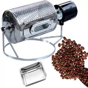 MFYDPP 커피 원두 로스터 전기 드럼형 회전 밤 땅콩 용량 100-250g 투명 창 및 스테인리스 스틸 트레이