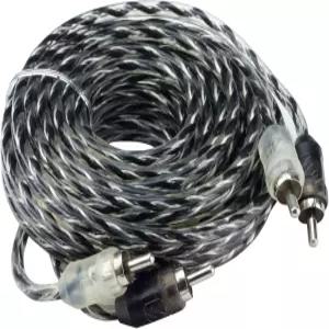 스코쉬 A25C4 25피트 2채널 무산소 구리 트위스트 카 스테레오 RCA 인터커넥트 오디오 케이블 블랙/클리어