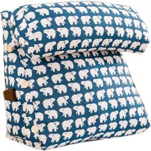 섬유 플랙스 침대 옆 삼각 쿠션 베개 소파 허리 사무실 및 홈 플로어 등받이 지지대 웨지 세척 가능