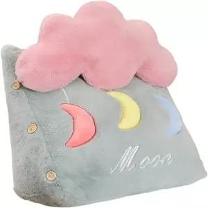 크리에이티브 침대 옆 삼각 쿠션 베개 사랑스러운 허리 등받이 요추 부드러운 독서 파란색 45×50×25CM