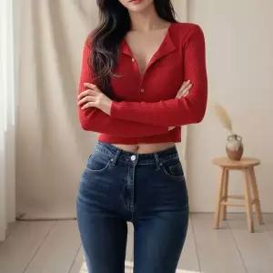 [하프클럽/]여성 탱크 카디건 롱슬리브 U넥 골지 데일리