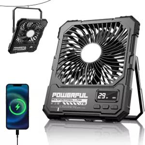 크루즈용 TYJONX 20000mAh 휴대용 여행용 선풍기 조명이 있는 환기구 충전식 텐트용 USB 캠핑용