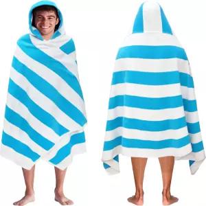 코튼 크래프트 후드 비치 타월 - 달린 오버사이즈 35 x 70 100 벨로우어 도비 테리 450 GSM 풀 목욕 랩