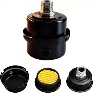 공기 압축기 소음기 필터 - 1/2인치 스레드 금속 흡입 사운드 머플러 교체 부품 20mm 소음