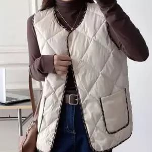 경량 패딩 조끼 여성 라운드 경량조끼