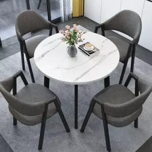 회의용 원형테이블 사무실 탕비실 거실 살구색 가죽 탁자 라운드 미팅 회의테이블 카페