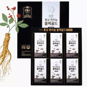 진웰스 홍삼흑마늘 블랙골드 프리미엄 70ml x 30 파우치 국내산 6년근 발효 홍삼액 홍삼 선물