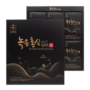 진웰스 녹용 홍삼 플러스 70ml x 30포 국내산 6년근 발효 홍삼액 홍삼 선물