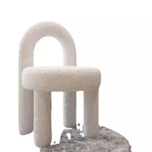 화장대 스툴 양털 등받이 패브릭 체어 카페 가죽 심플 침실 좌석