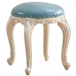 엔틱 화장대의자 페인팅 원형 스툴 골드 원목 빈티지