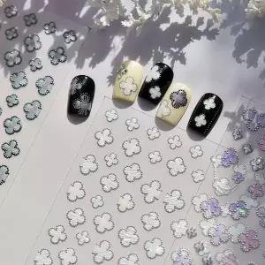 자개 클로버 네일스티커 행운네일 럭키네일 홀로그램네일