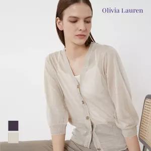 [올리비아로렌] V넥 메탈릭 가디건_VOCBC3M3441