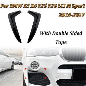 BMW X3 F25 LCI 스포츠 2014-2017 광택 블랙 에어 벤트 바디 튜닝 용 앞 범퍼 디퓨저 스플리터
