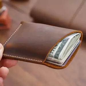 빈티지 가죽 카드 홀더 정리함 빌 보관 가방 소가죽 남성용 지갑