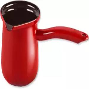 핸들 스파우트가 있는 하칸 에나멜 초콜릿 33.8온스 커피 물 크기 메이커 휴대용 포트 탑 우유 4컵 및 차용