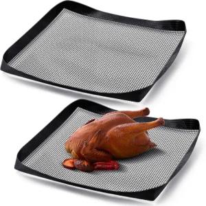타이니유 2개 11 x 인치 퀵 오븐 바구니 베이킹 빵 치킨 액세서리 요리 트레이 가열 논스틱 윙 칩 PTFE