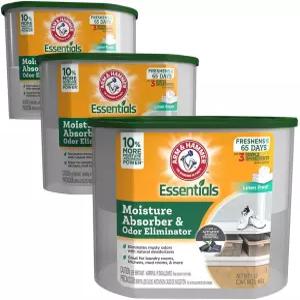 Arm Hammer 에센셜 일회용 수분 제거 프레시 욕조 제습기 및 린넨 냄새 끌어들이고 과도한 비전기 3팩 옷장