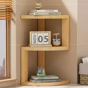 원목 코너 선반 2단 3단 수납장 코너장 책꽂이 주방 책상
