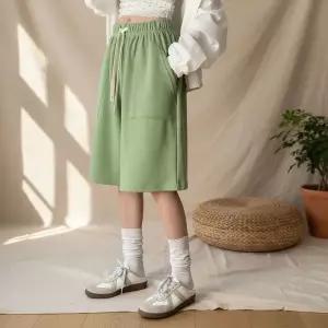 [하프클럽/]여성 쭈리 넓은 소프트 고무줄 코튼 반바지