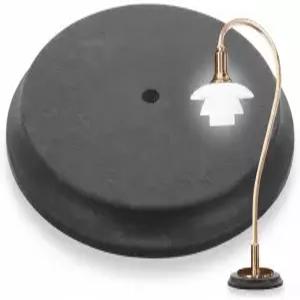 책상 램프 주철 로더 테이블 4.4인치 원형 무게 철제 베이스 검은색 바닥 조명용