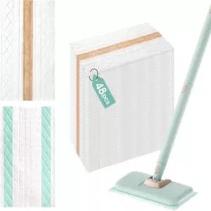 602N 스팀 걸레용 일회용 패드 48개 바닥 청소 다면 리필용 천