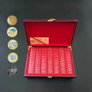 동전수집케이스 코인 기념 보관 동전 진열 원목 상자
