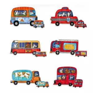 버스 택시 소방차 자동차 유아퍼즐놀이 조각맞추기 창의력향상