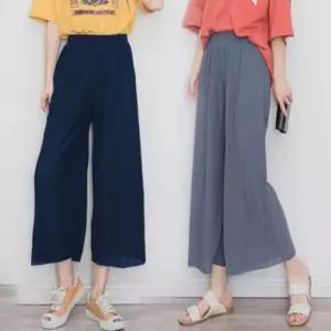 여성 여자 플 쭈글이 주름 옷 와이드 팬츠 밴딩 바지 홈웨어 파자마 마실룩 6color