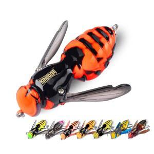 킹덤 와스프 크로우 미끼 곤충 바이오닉 플로팅 낚시 민물 및 바닷물 농어용 단단한 인공 파이크 월레이 ABS 소재 탄소강 3권 후크